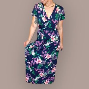 POLAGRAM  LARGE women’s maxi dress multicolored, tropical.